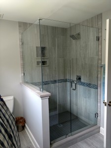 G&J Upstairs Bathroom Shower with half-wall