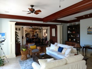 Drew, Livingroom renovation, custom sapele trim around windows and crown molding.