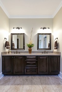 Handmade stained double vanity