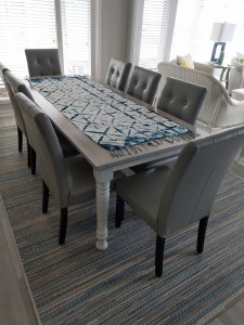 Custom farm table, custom stain finish top